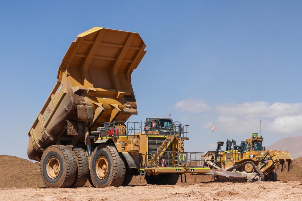 Large haul truck in active mining operation